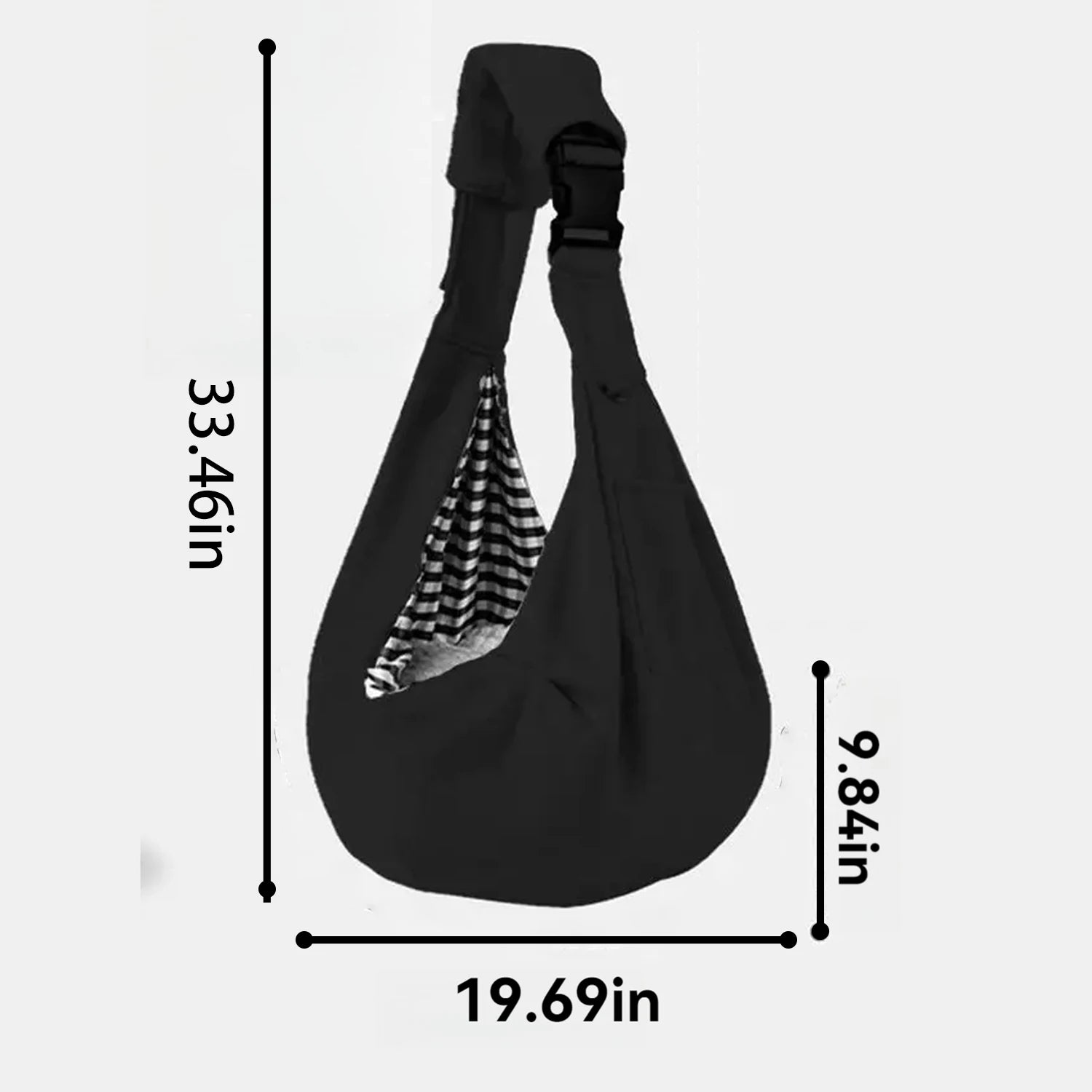 Small pet sling holder, hands-free reversible pet paper plastic bag, handbag, dog and cat sling holder, easy and portable