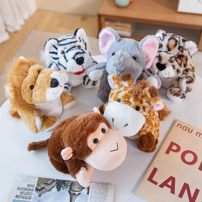 Stuffed Plush Animals Toys Hand Finger Story Puppet Kawaii Dolls Educational Baby Toys Duck Lamb Cow Dog Horse Children Gift