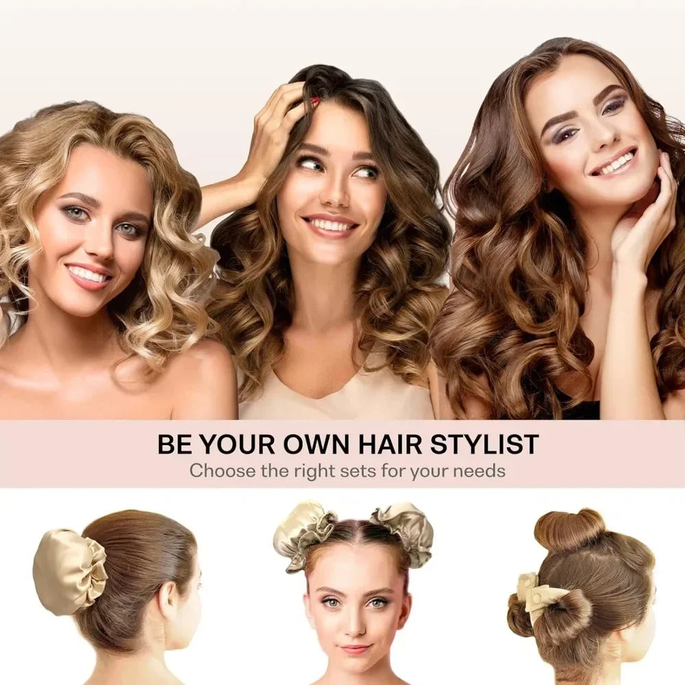 Heatless Curling Rod Headband Soft Hair Curlers No Heat Hair Rollers with Cap Silk Curls Lazy Sleeping Curler Hair Styling Tools