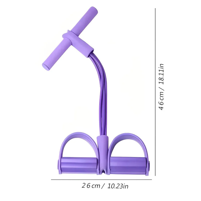 Tensor de pedales de cuatro tubos, equipo de fitness multifuncional para el hogar, banda elástica de fortalecimiento abdominal para yoga, cuerda de tensión