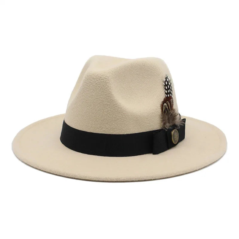 Sombrero Fedora Clásico de Plumas