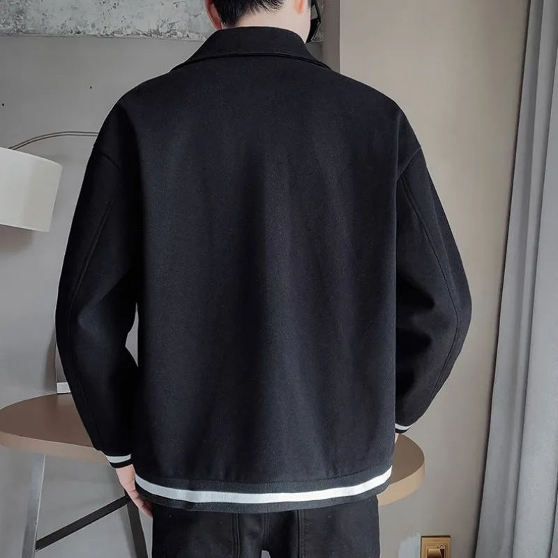 Men's Jackets Spring Autumn Short Slim Fit Male Wool & Blends Coats Cheap Clothes Offer Stylish Vintage Clothing Fashion