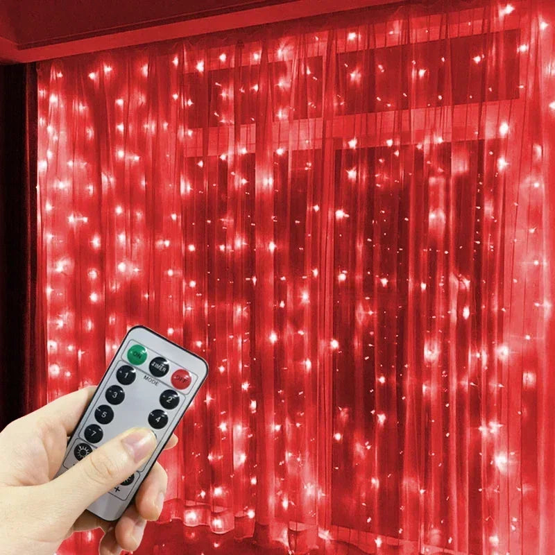 Christmas Fairy Light Party Birthday Decoration 8 Mode LED Holiday Garland Wedding USB Curtain String Light Home Decor 3M 6M