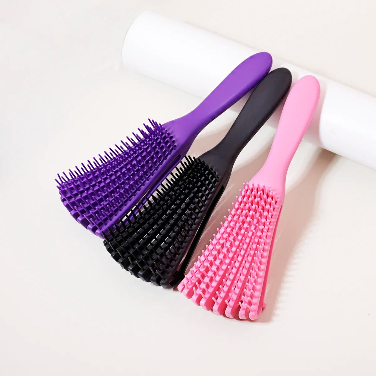 Scalp Massage Brush Winding To Sag Hair Brush Anti-static Wet Curl Hair Brush Salon Hairdressing Tool Special for Real Hair Wigs