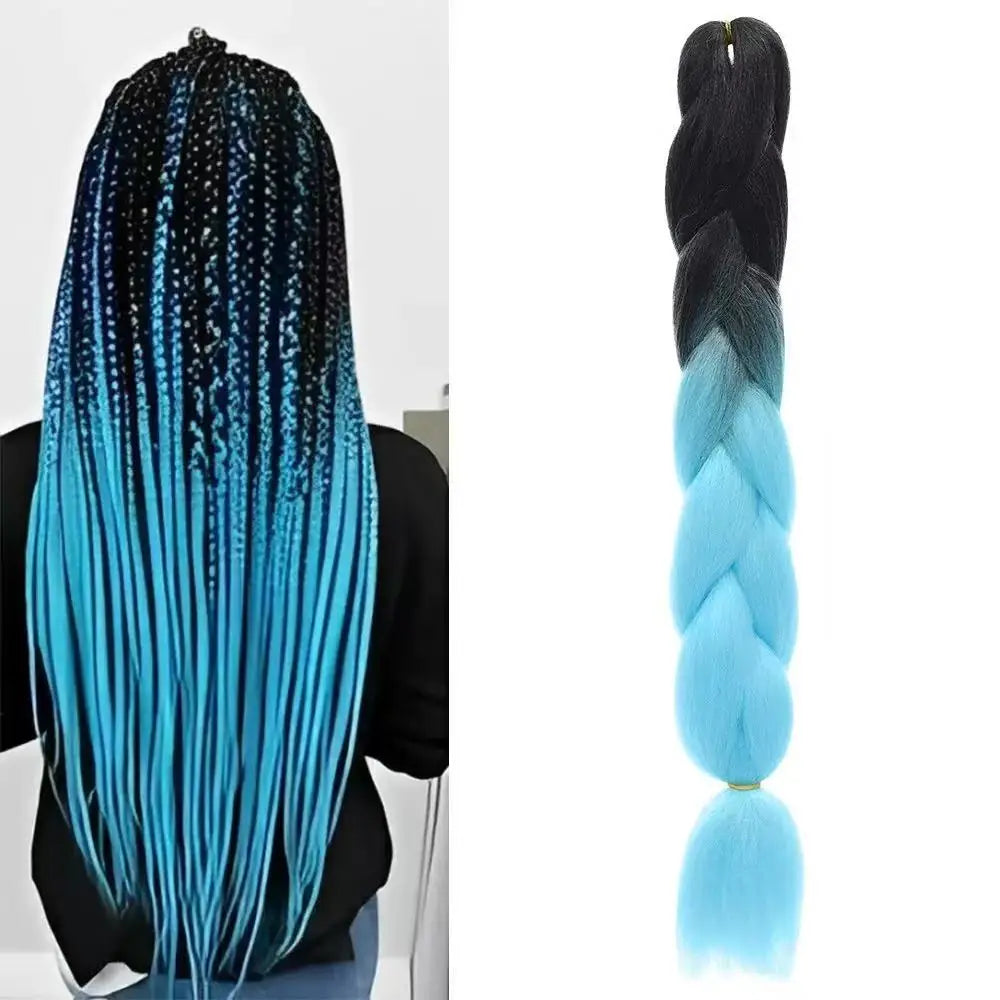 24Inch Jumbo Braids Extensions Synthetic Braiding Hair Afro Ombre Color wig for women braid