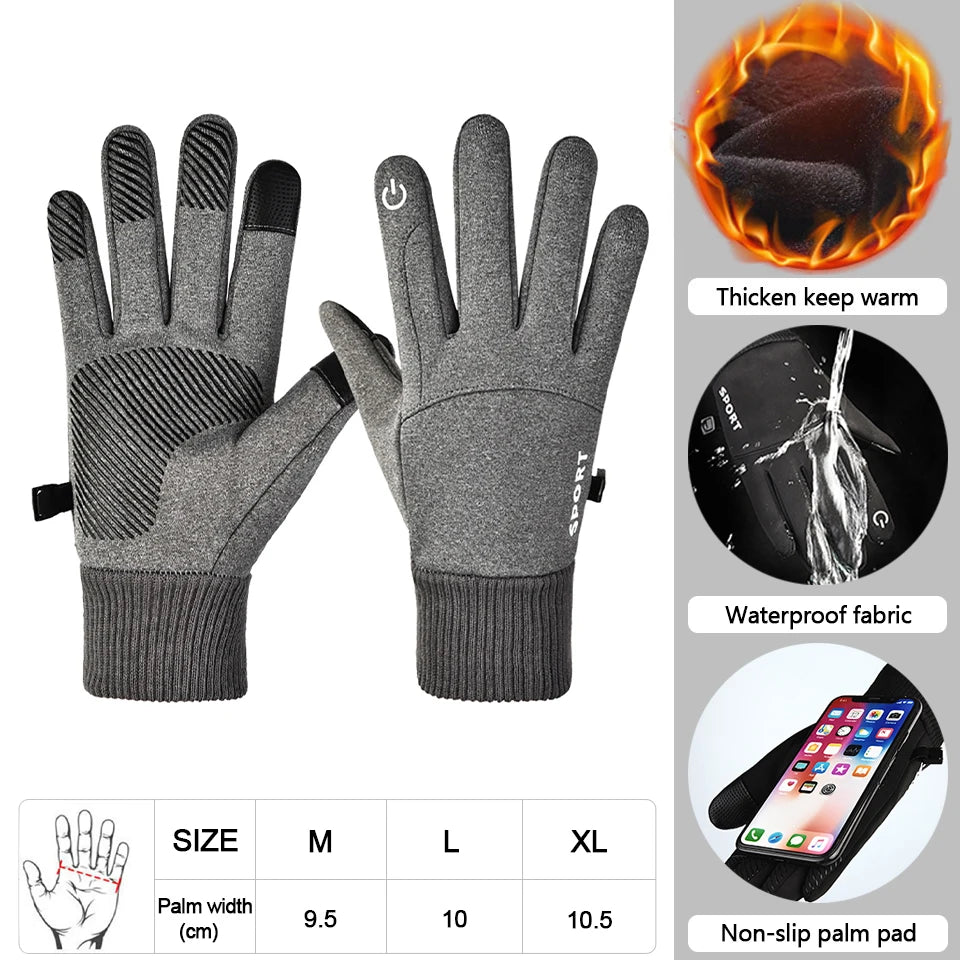 LOOGDEEL Guantes de esquí de invierno impermeables, antideslizantes, cálidos, para deportes al aire libre, correr, motocicleta, esquí, con pantalla táctil, de forro polar, unisex