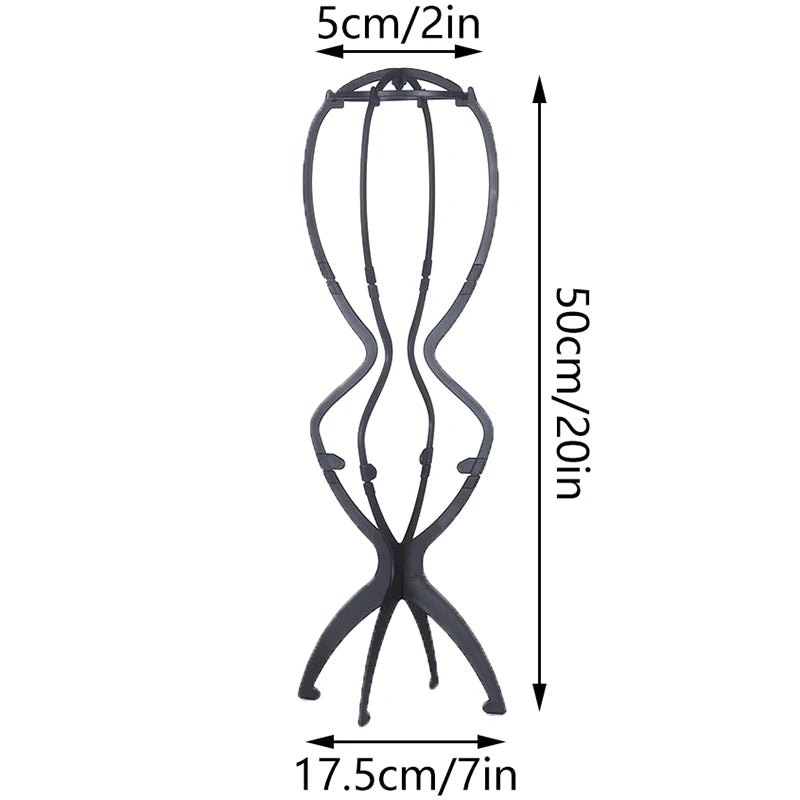 1 Soporte Plegable para Pelucas de 20 Pulgadas, Duradero, Portátil, para Viaje, para Exhibir Pelucas Largas, Herramienta de Peluquería para Mujer