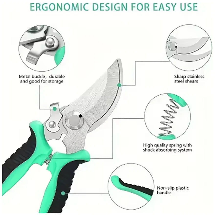 Gardening pruning shears - Professional sharp over-the-bridge pruning shears - Tree pruning tools - Manual pruning shears - Gard