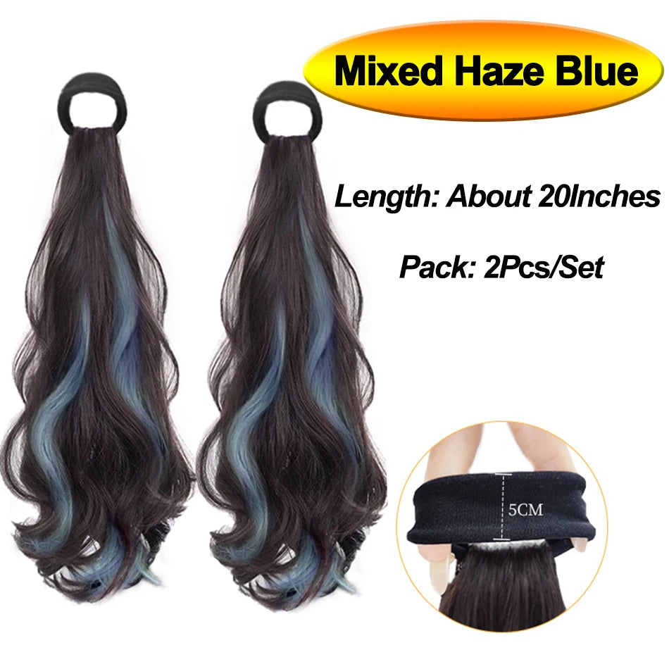 Vitality Synthetic Wig Ponytail Long Wavy Ponytail Hair With High Elasticity Rubber Band Heat Resistant Hairpiece For Daily Use