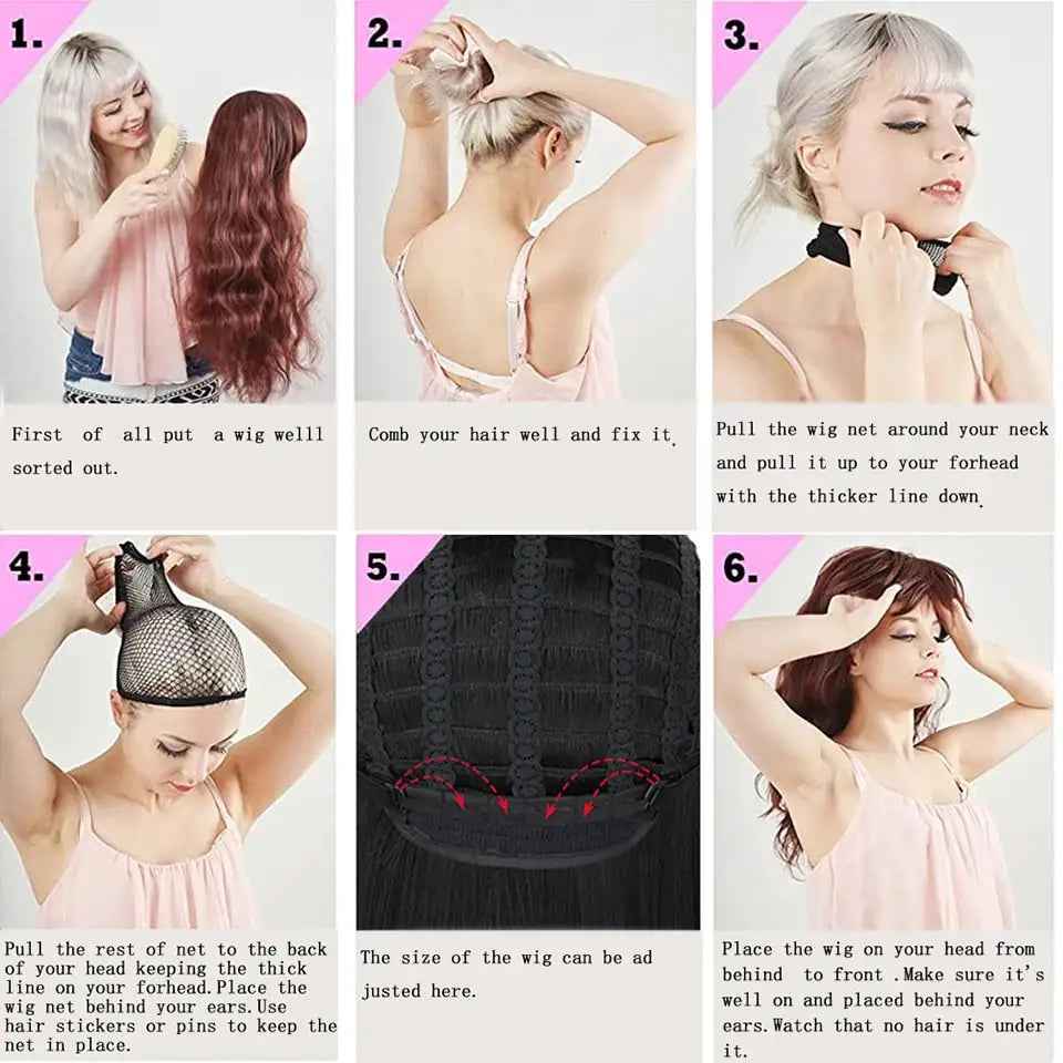 Pixie Cut Wig Short Wigs For Women Short Hair Wigs With Bangs Short Pixie Wigs Ombre Red Layered Synthetic Wigs Short Curly Pixi