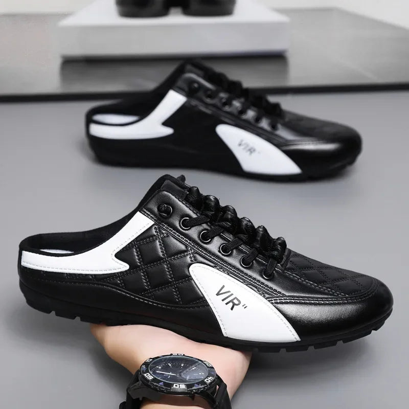 Men's Fashion Soft-soled Half Slippers Men Trendy Casual Shoes Soft Sole Non-slip Shoes New Outdoor Walking Shoes Zapatos Hombre