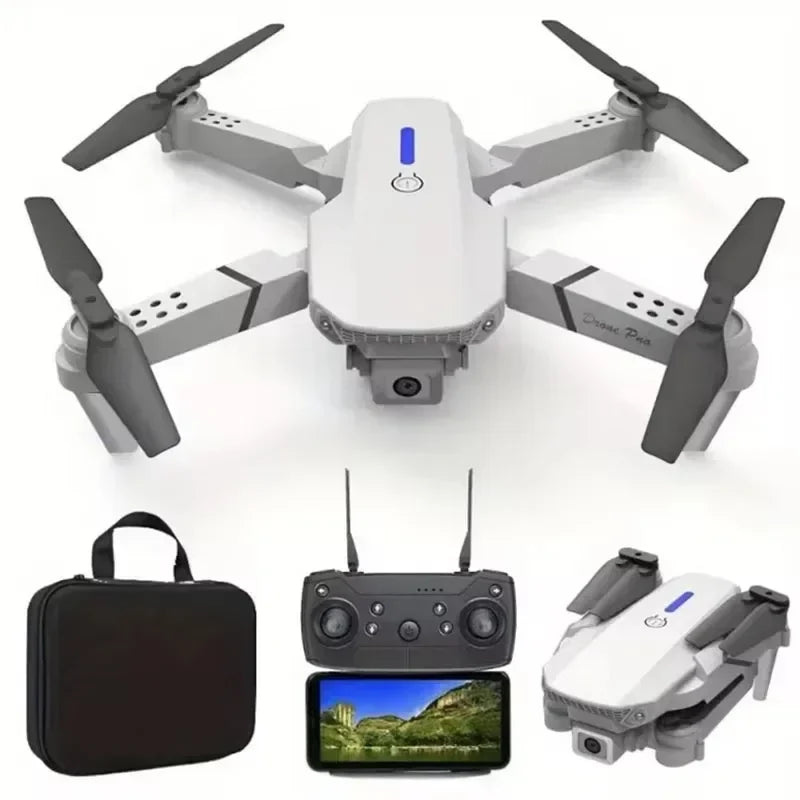 E88Pro RC Drone 4K Professinal With 3 Battery 1080P Wide Angle HD Camera Foldable Helicopter WIFI FPV Height Hold Gift Toy