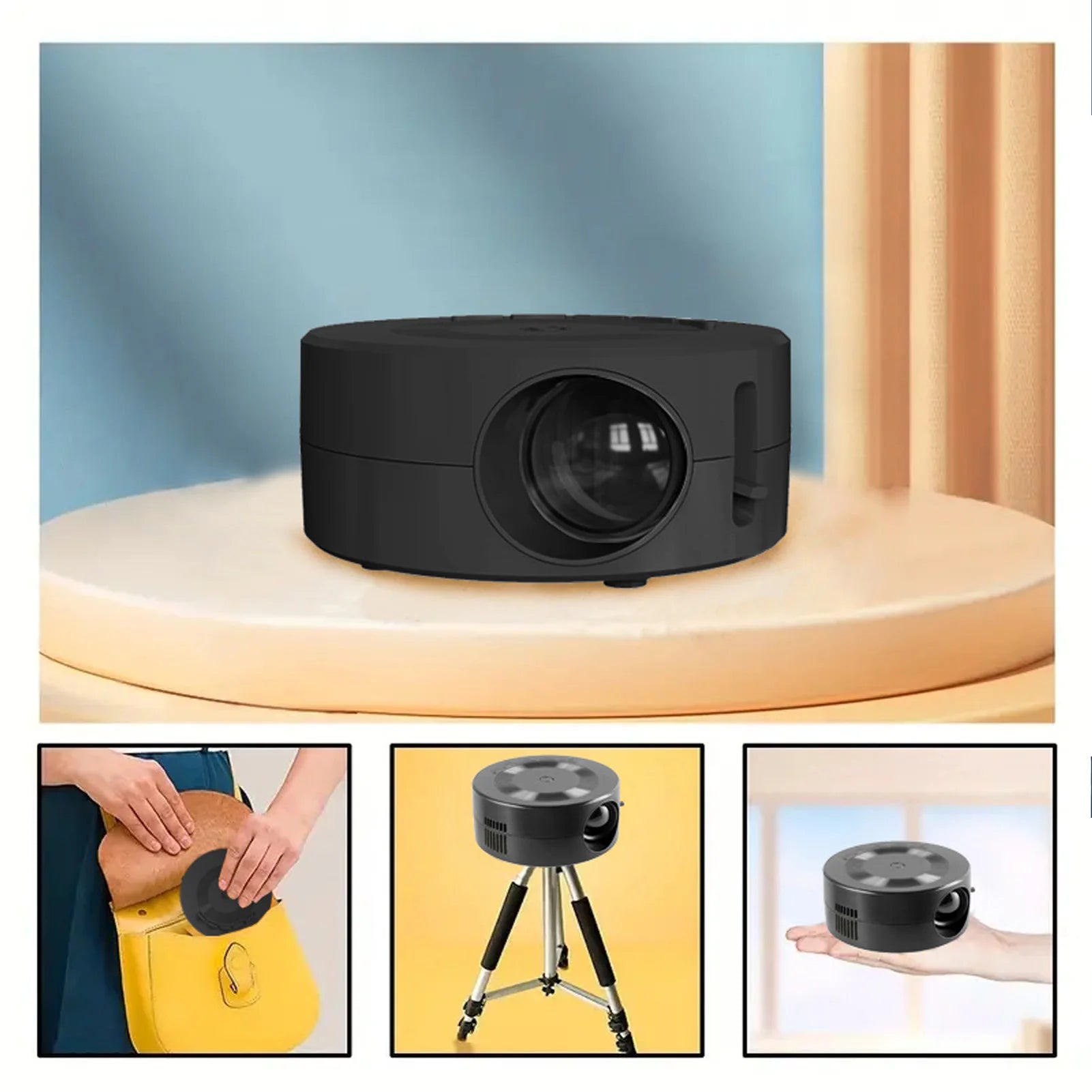 Projector Same Screen Function Small Home Projector Built in Speaker 1080p Eye  Portable for Android for Phone
