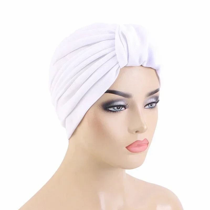 Sombrero turbante indio nuevo con nudo y lazo para mujer, hijab musulmán, pañuelo africano para la cabeza, gorro, gorro para pérdida de cabello, gorro de quimioterapia, pañuelos para la cabeza