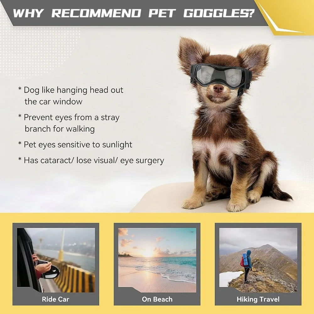 Pet Goggles Outdoor Travel UV Protection Cat Dog Sunglasses Adjustable Snow Windproof Soft Frame Pet Goggles Dog Accessories