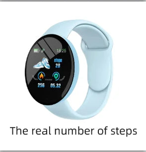 D18 Smart Watch – Heart Rate Monitor, Round Digital Fitness Watch for Men & Women (Band Included, Compare with D20/Y68)