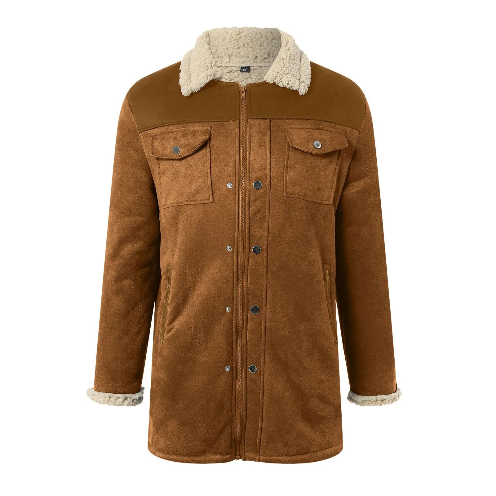 Veste en daim doublée polaire pour homme