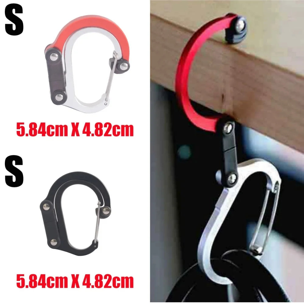 Mountaineering buckle Hybrid Gear Clip - Carabiner Rotating Hook Clip Non-Locking Strong Clips For Camping Fishing Hiking