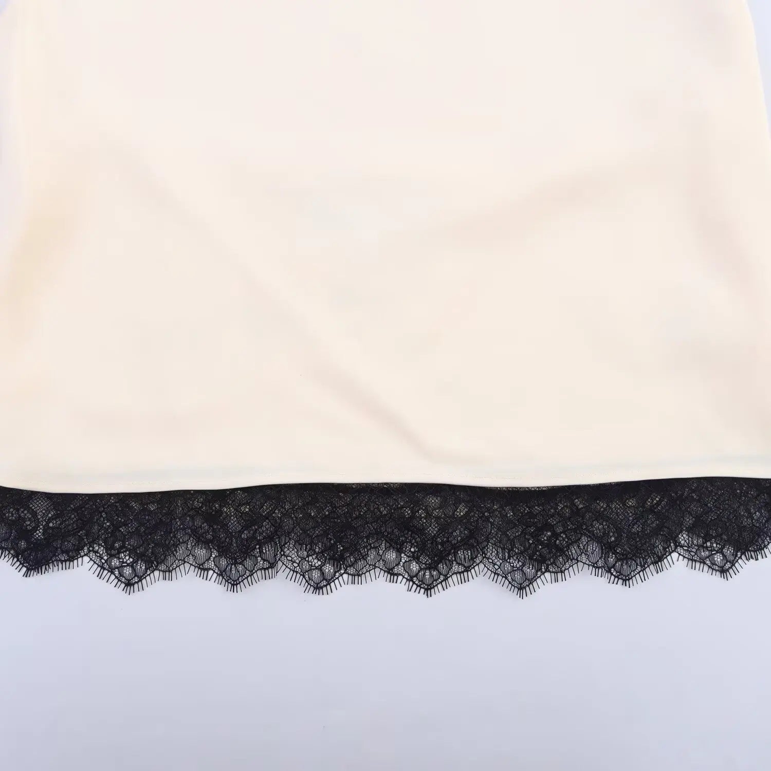 Women's Long Skirt Set Lace Trimmed Satin Neckline Top and Lace Trimmed Satin Mistletoe Skirt