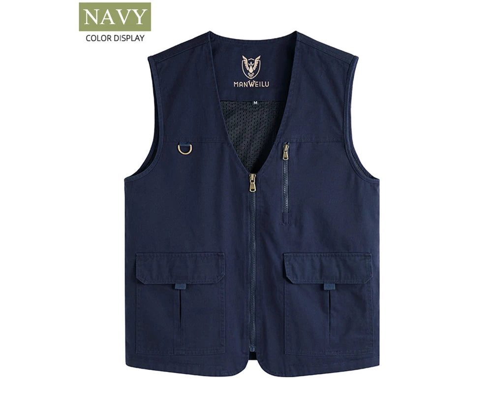Summer Men's Lightweight Vests Outdoor Leisure Work Safari Fishing Travel Photo Hiking Waistcoats Mens Breathable Work Vests 8XL