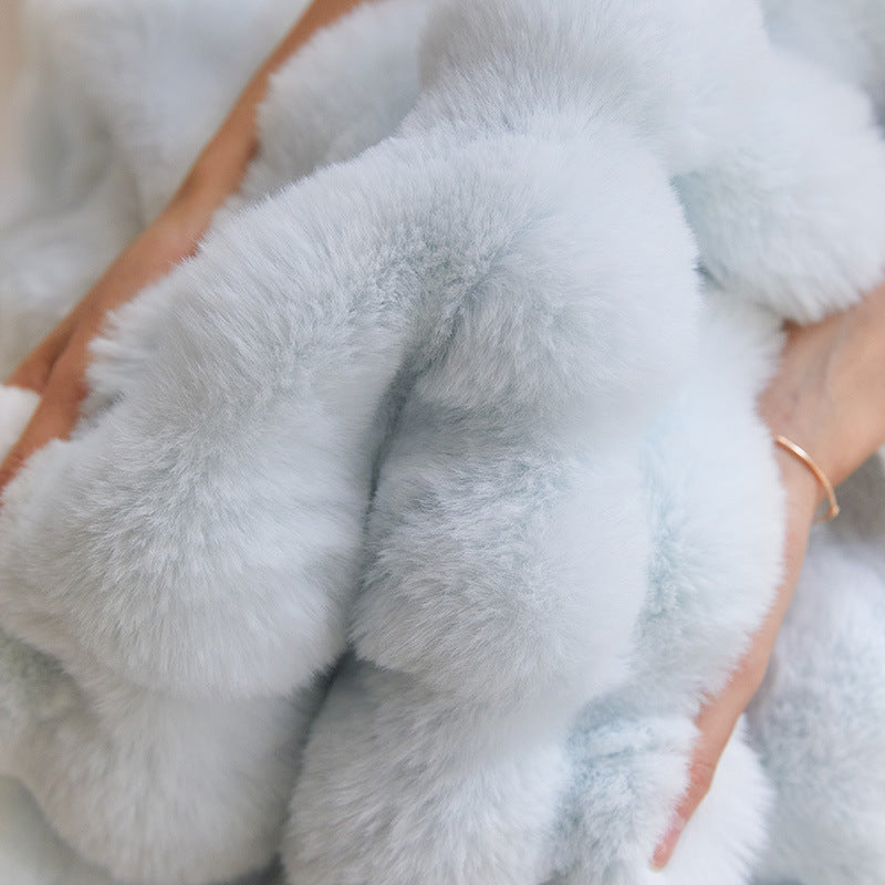 Fur Blanket for Winter Luxury Warmth Super Comfortable Blankets for Beds High-end Warm Winter Blanket for Sofa