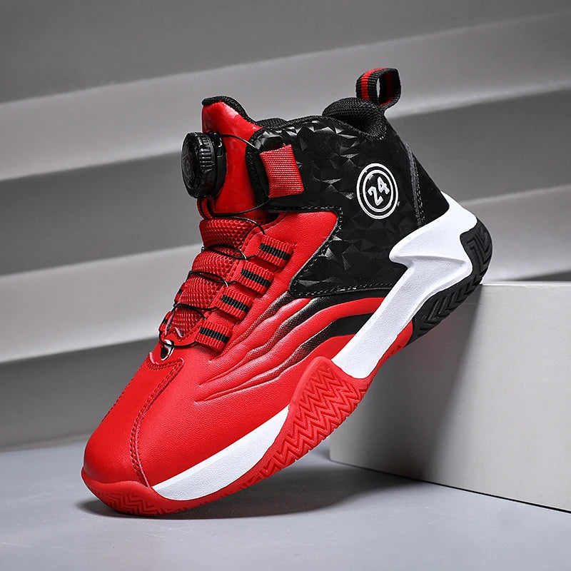 Zapatillas de baloncesto para niños con hebilla giratoria