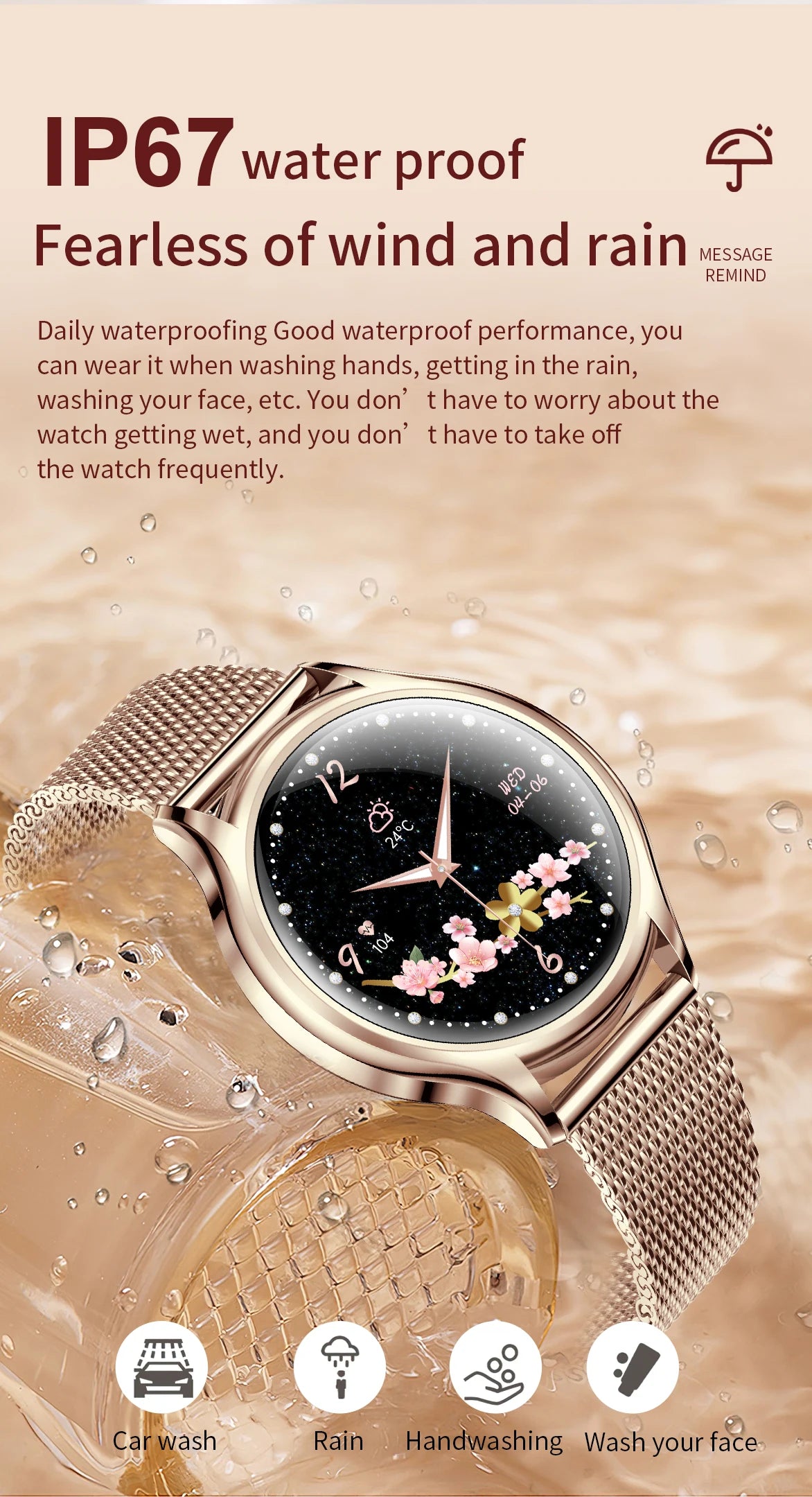 Smart Watch For Women 1.27 Inch HD Screen Health Monitor AI Voice Assistant Bluetooth Call Music Control Custom Dials Smartwatch