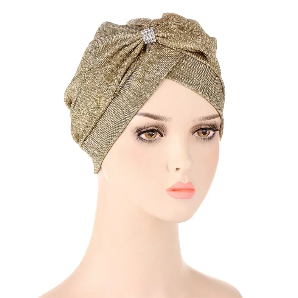 Sombrero turbante indio nuevo con nudo y lazo para mujer, hijab musulmán, pañuelo africano para la cabeza, gorro, gorro para pérdida de cabello, gorro de quimioterapia, pañuelos para la cabeza