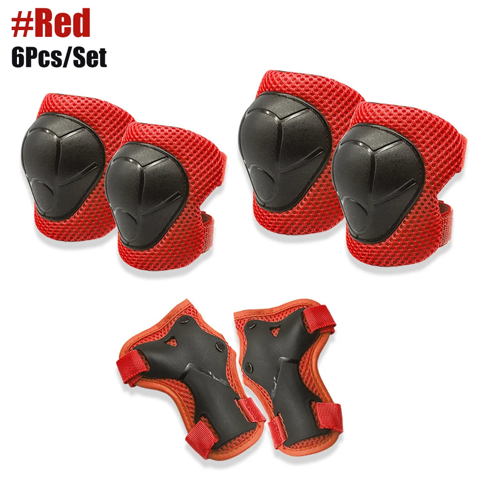 Juego de 6 piezas de equipo de protección infantil, rodilleras para niños pequeños de 3 a 14 años, rodilleras y coderas con protectores de muñeca 3 en 1 para patinaje y ciclismo