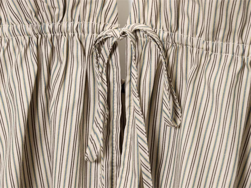 Women's Tops New Summer Gray Striped Halterneck Halter Neck Camisole Top Sexy V-Neck Design Casual Fashion Personality