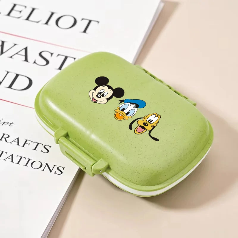 Disney Mickey Mouse Candy Box Cartoon Crystal Stickers Medicine Organiser Boys Girls Portable Kawaii Boxes Child Birthday Gift