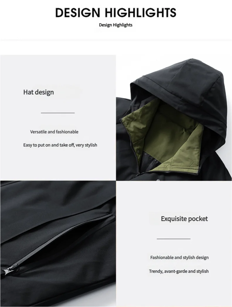 Men's three anti-punching jacket new jacket men's spring and fall fashion tide hooded workwear handsome casual versatile