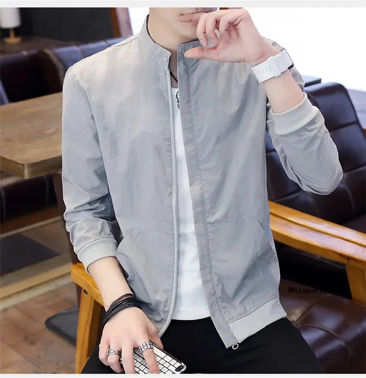 Men's Bomber Jackets Casual Male Thin Outerwear Breathable Sportswear Coats Summer Mens Sunscreen Slim Fit Chaquetas Hombre