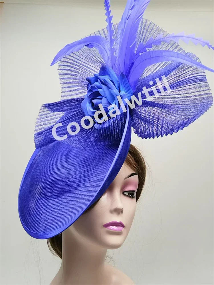 Flower Fascinators Hats Party Wedding Women Pillbox Cap Elegant Ladies Church Occasion Race Millinery Cap With Net Hair Access