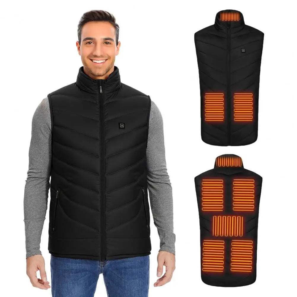 2025 Otoño Chaleco Calefactable Hombre Chaqueta Calefactable Invierno Hombre Mujer 3 Modos de Temperatura 8 Zonas de Calentamiento USB Calentador Chaleco Térmico Abrigo Calentador Corporal