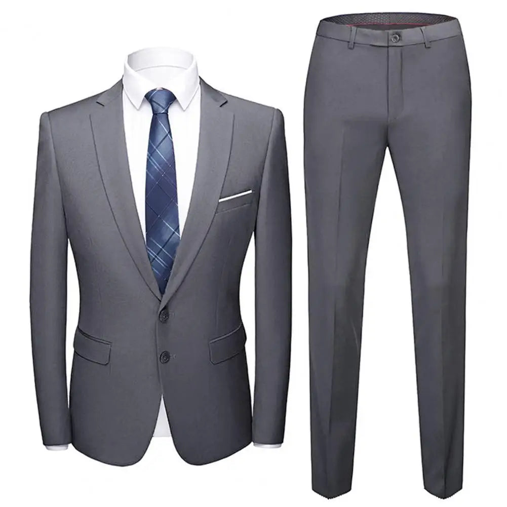 Wedding Suit For Men Set Elegant Blazers Formal 2 Pieces Full Jackets Pants Classic Business Coats