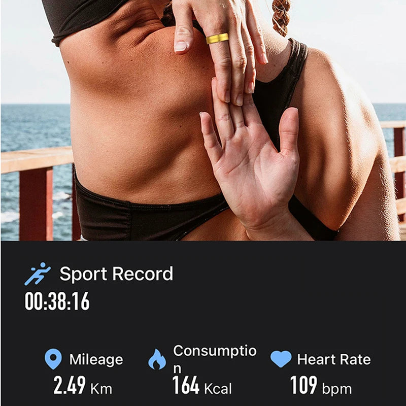 For Samsung Galaxy R06 Smart Ring Men  IP68 Waterproof Heart Rate Blood Oxygen Sleep Health Monitor Sport Fitness Health Ring