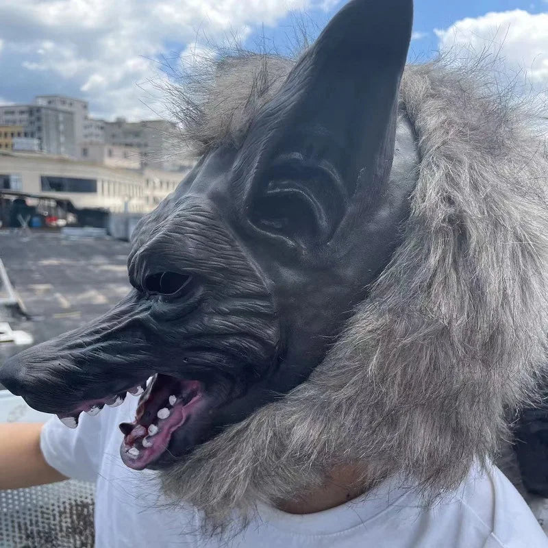 Halloween Wolf Head Mask Animal Gloves Cosplay Outfits Masquerade Funny  Headwear for Carnival Party Men Women