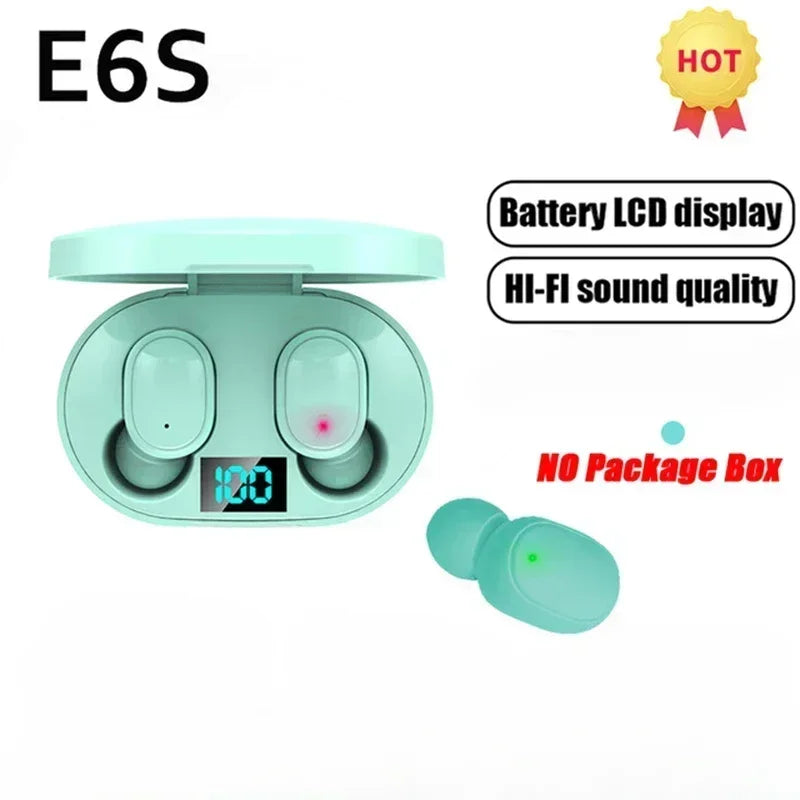 Auriculares inalámbricos Bluetooth E6S, auriculares Bluetooth TWS, audífonos inalámbricos con cancelación de ruido con micrófono