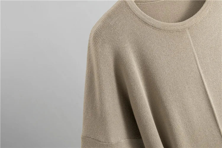 New Fashion Elegant Sweater Pants Suit Women Outifits 2025 Autumn Loose Sweater with Knitted Wide-leg Pants Female Two-piece Set