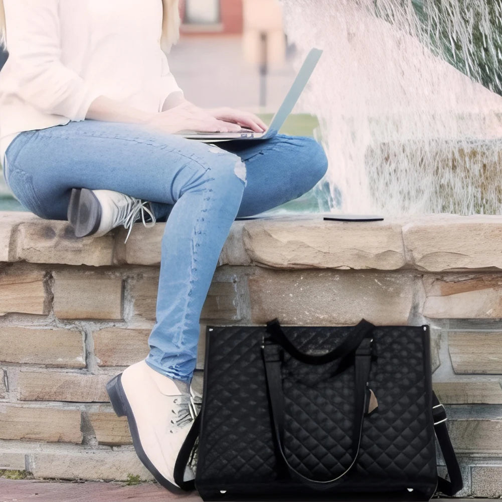 2-in-1 Lunch Tote Bag Laptop Bag with Purse Multi-Function Business Lunch Bag Lunch Box Handbag for Work Office Camping Picnic