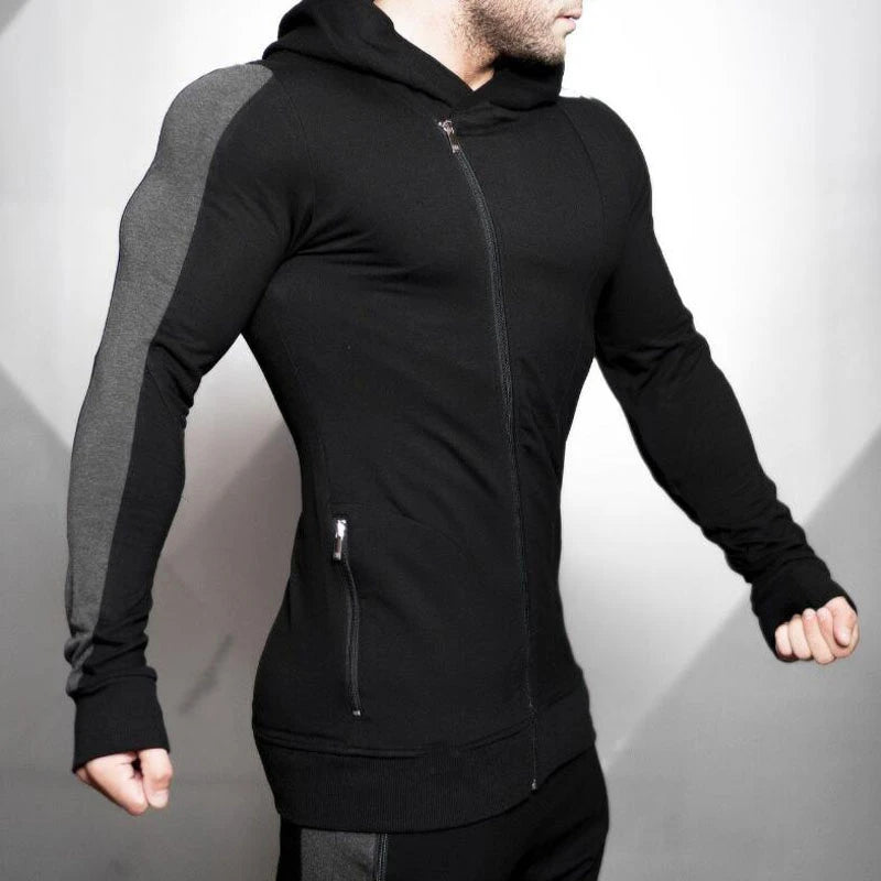 Men Hoodies Sweats Sweatshirt Hooded Fitness Gym Coat Outdoor Sport Tops Bodybuilding Men Sweater  Autumn and Winter New Fashion