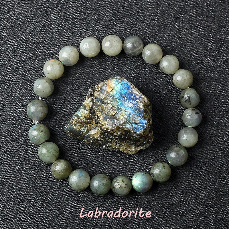 Pulsera de amatista genuina con cristales naturales para mujer, pulsera de amatista hecha de cuentas de piedra natural real, purificante para el cuerpo.