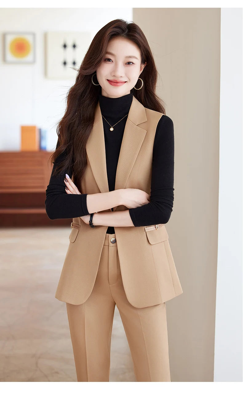 Women Pants Sets Off Shoulder Sleeveless Vest Top Female Pencil Pants Women 2 Piece Set Outfit Elegant Women's Pants Suit
