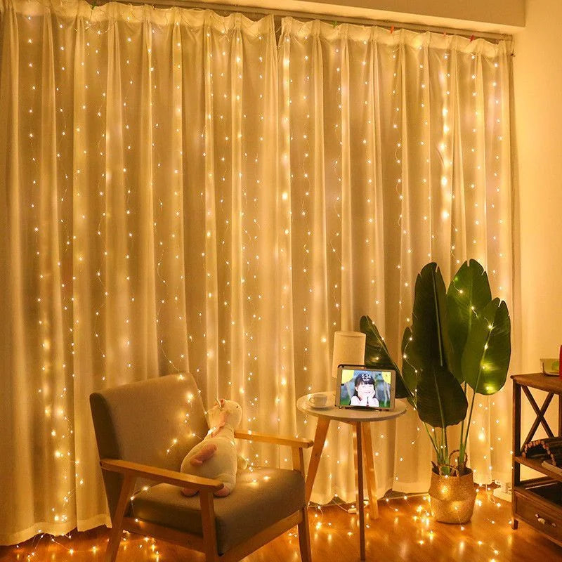 LED String Lights Christmas Decoration Remote Control USB Wedding Garland Curtain 3M Lamp Holiday For Bedroom Bulb Outdoor Fairy