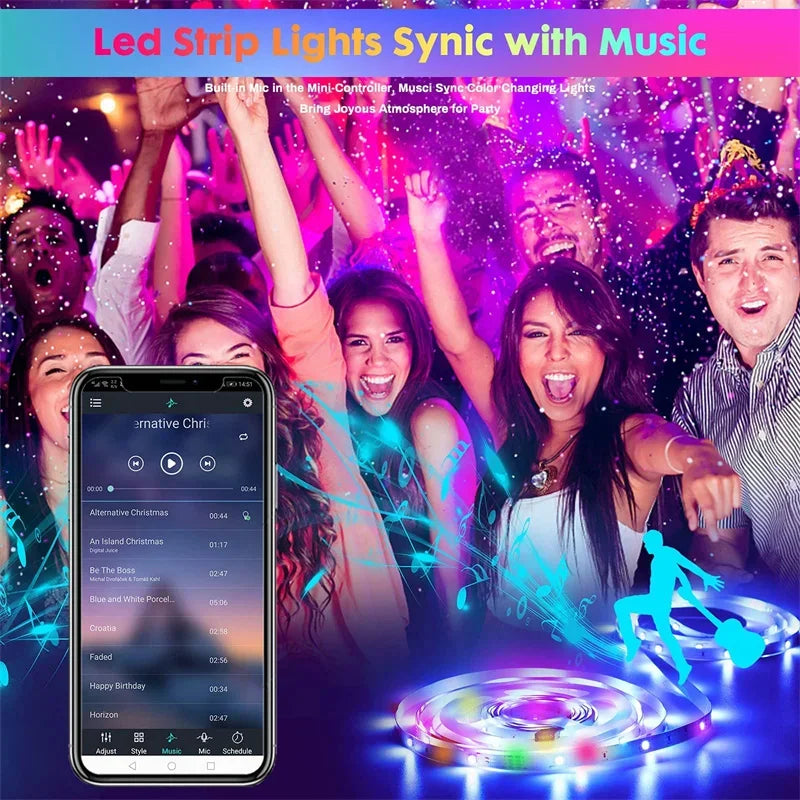 RGB Gaming Lights 16.4ft/5M Neon Rope Lights Soft Lighting for Gaming Desks LED Strip Lights Syncing Support Cutting for Home