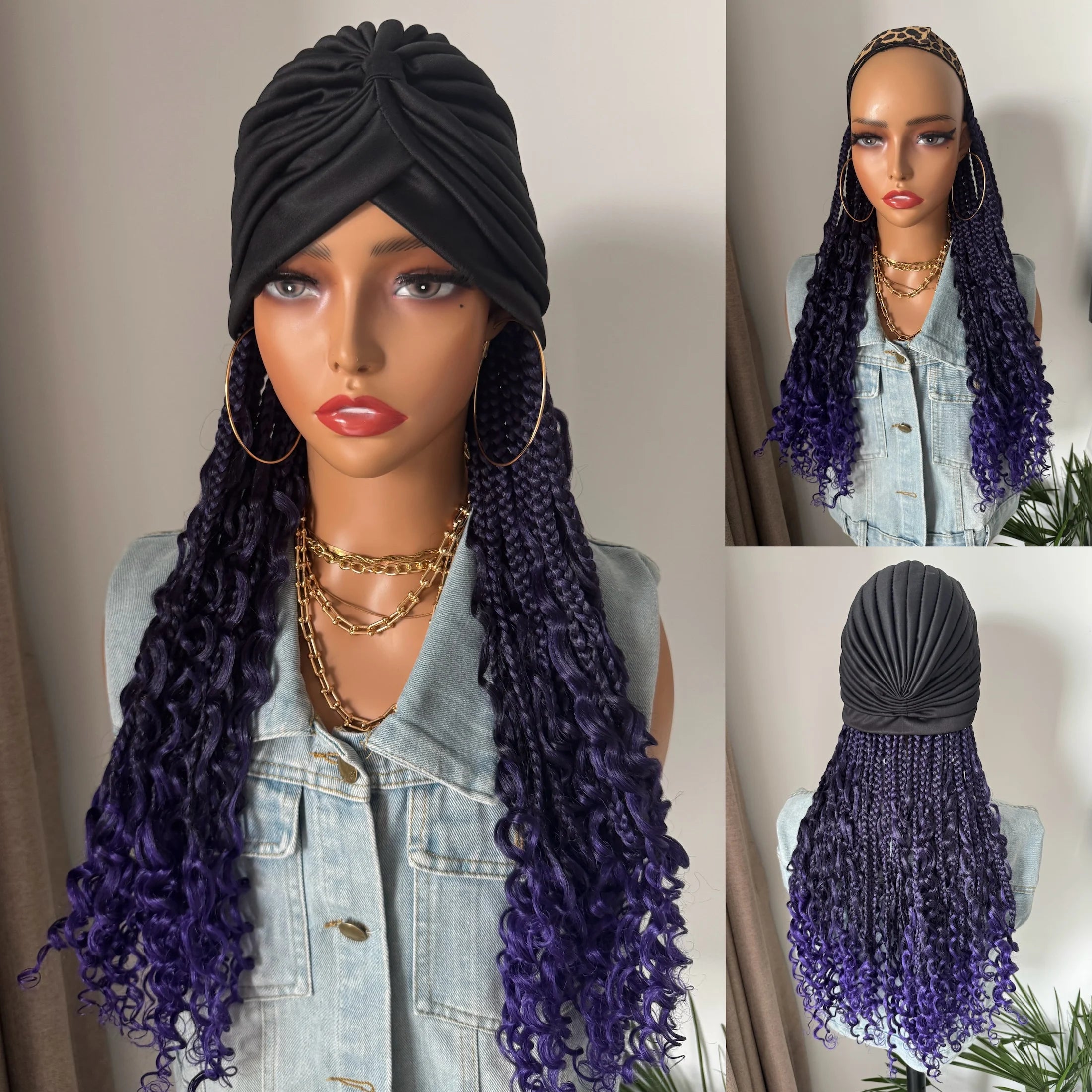 Diadema-peluca de trenzas ombré
