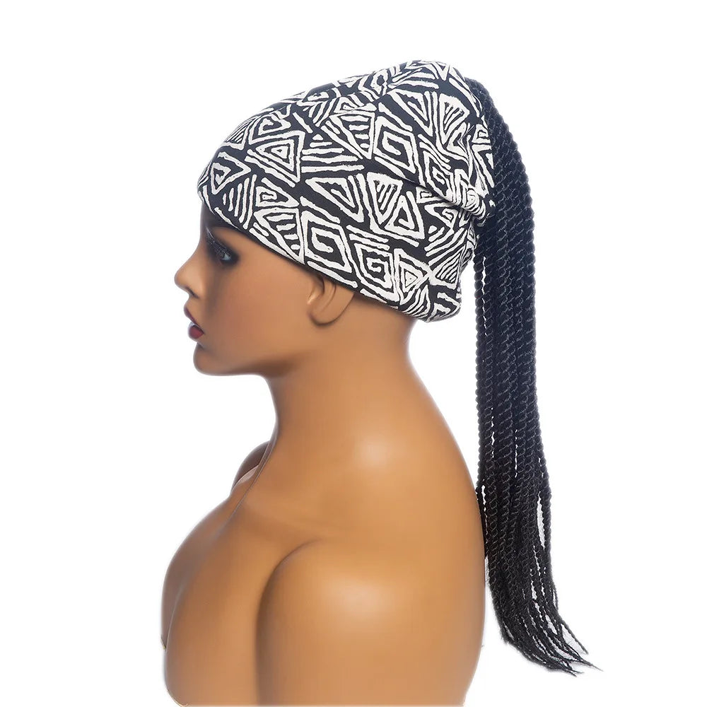 Synthetic Headband Wig Twist Braided Wigs Box Braided Women Braids Ponytail Hair Wigs Daily Use Party Cosplay Cap Heat Resistant