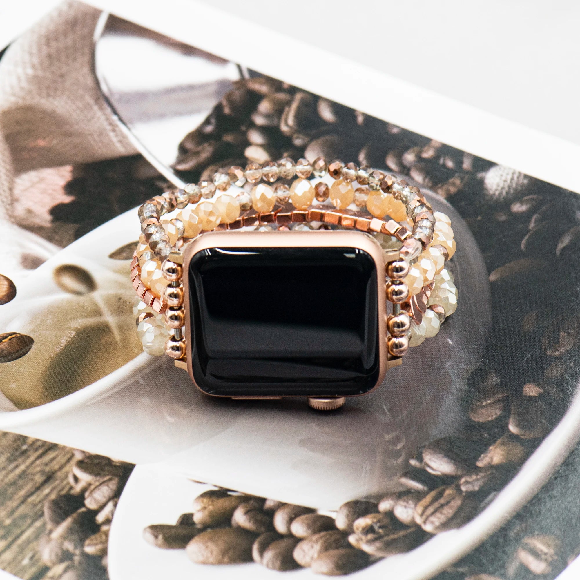 Compatible for Apple Watch Band 38mm 40mm 41mm 42mm 44mm 45mm Women,Fashion Handmade Elastic Stretch Strap for IWatch Bands