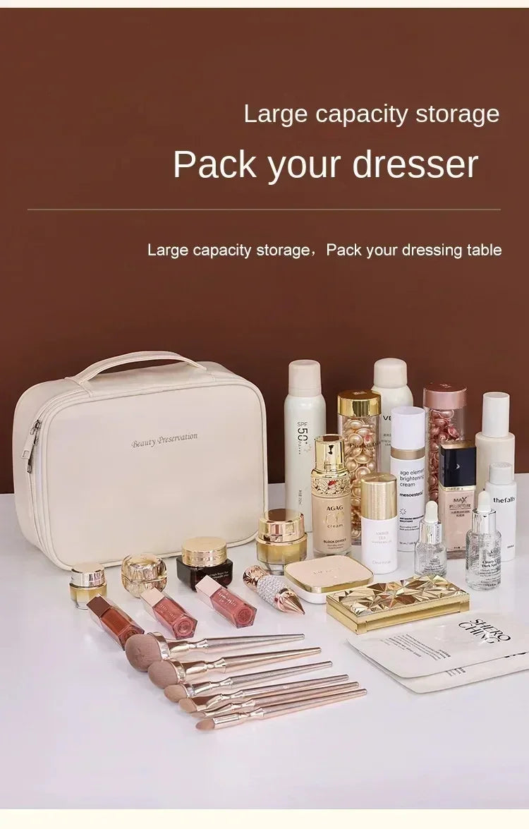 Women's Makeup Bag Large Capacity Double Layer Cosmetic Bag Waterproof Toiletry Pouch Cosmetics Organizer Travel Essentials